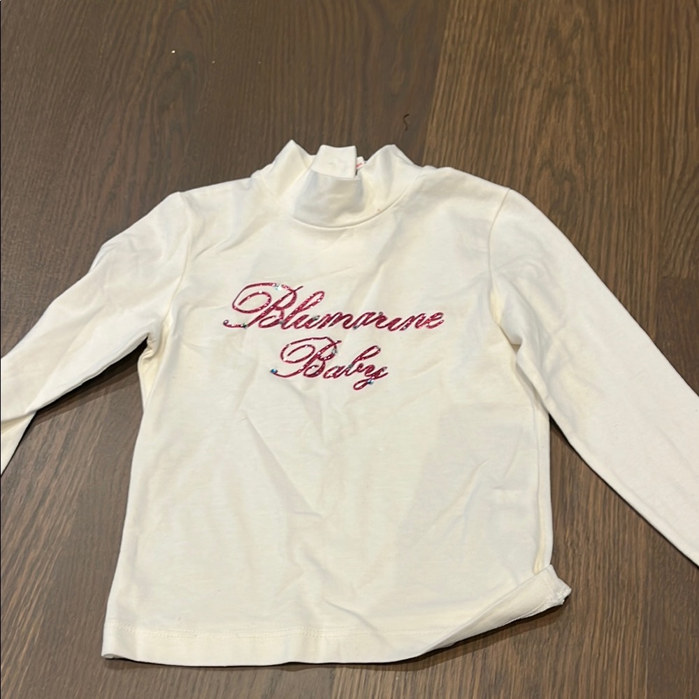 Blumarine white Long Sleeve Tee with Pink Logo